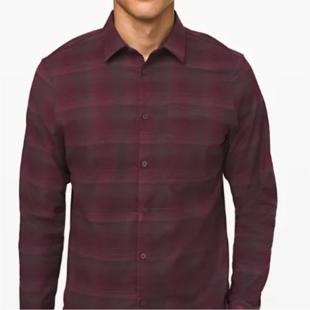 Lululemon Mason Men's Burgundy Plaid Shirt